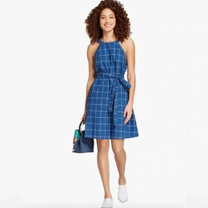a new day Blue Checkered Mini Dress